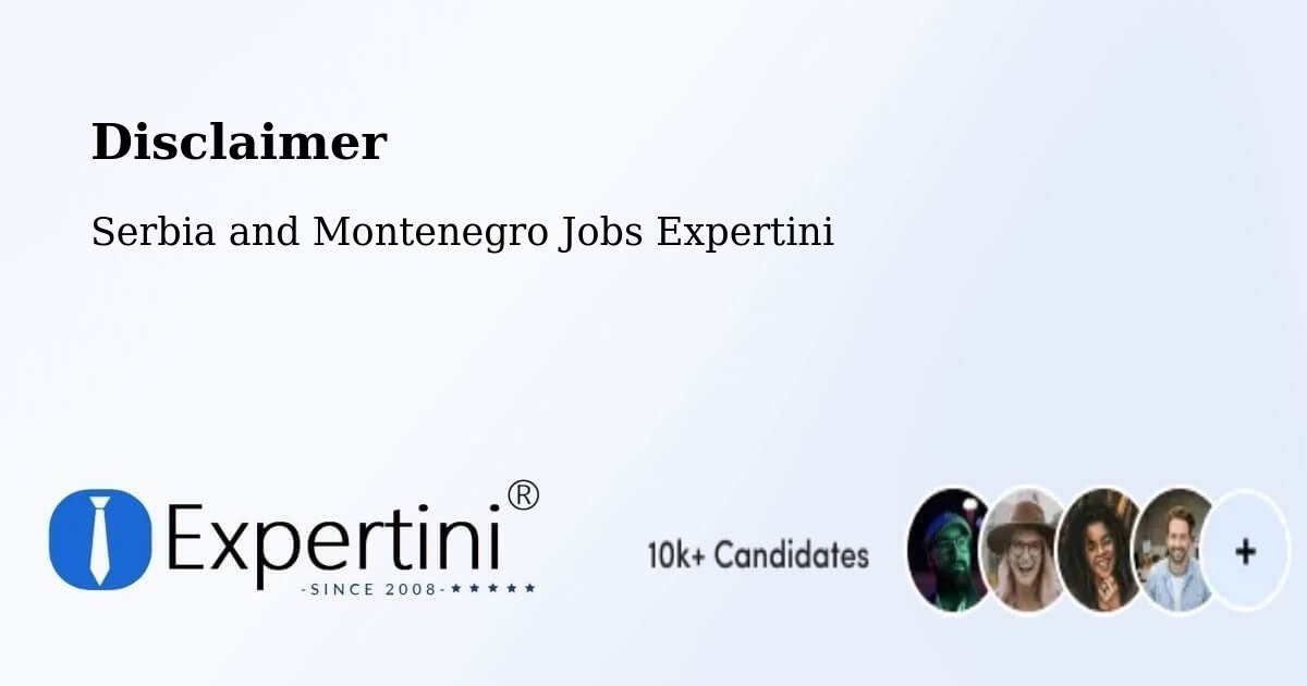 Disclaimer – Hanover - Serbia and Montenegro Jobs Expertini
